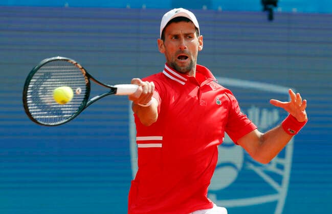 (210530) -- BELGRADE, May 30, 2021 -- Serbia s Novak Djokovic hits a return during the ATP, Tennis Herren 250 Belgrade Open singles final between Serbia s Novak Djokovic and Slovakia s Alex Molcan in Belgrade, Serbia on May 29, 2021. (Photo by Xinhua) (SP)SERBIA-BELGRADE-TENNIS-ATP BELGRADE OPEN-FINAL PredragxMilosavljevic 