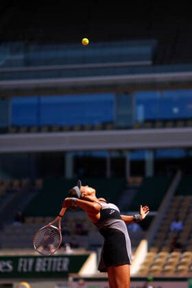 Mandatory Credit: Photo by Javier Garcia BPI Shutterstock (11977037ae) Naomi Osaka serving during her first round match French Open Tennis, Day One, Roland Garros, Paris, France - 30 May 2021 French Open Tennis, Day One, Roland Garros, Paris, France - 30 May 2021  Copyright: xJavierxGarcia BPI Shutterstockx 11977037ae