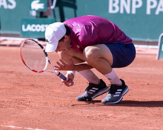 Dominic Thiem (AUT) reagiert veraergert,Aerger, enttaeuscht,Enttaeuschung,Emotion Copyright: xJuergenxHasenkopfx