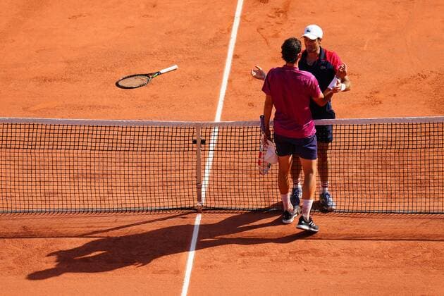 Mandatory Credit: Photo by Javier Garcia BPI Shutterstock (11977037kg) Pablo Andujar celebrates victory in his first round match against Dominic Thiem French Open Tennis, Day One, Roland Garros, Paris, France - 30 May 2021 French Open Tennis, Day One, Roland Garros, Paris, France - 30 May 2021  Copyright: xJavierxGarcia BPI Shutterstockx 11977037kg