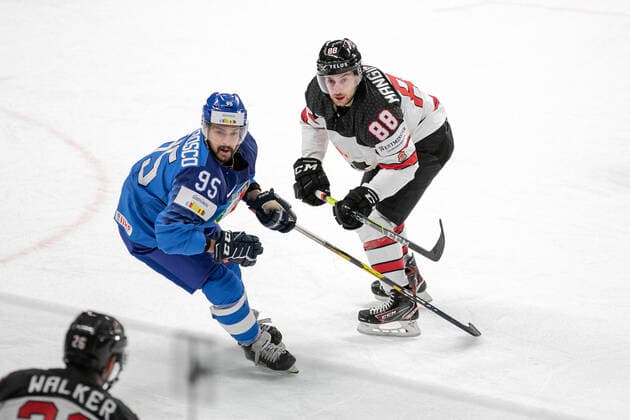 May 30, 2021, Riga, Latvia: Riga, Latvia, Arena Riga, May 30, 2021, Mangiapane (Canada) during World Championship, WM, Weltmeisterschaft 2021 - Italy vs Canada - Ice hockey, Eishockey Ice Hockey - World Championship 2021 - Italy vs Canada, riga, Latvia - ZUMAl164 20210530_zsa_l164_060 Copyright: xAndreaxRex