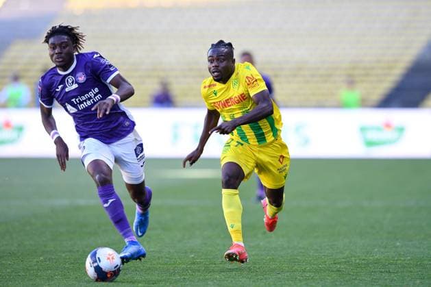27 MOSES SIMON (NAN) - 08 KOUADIO KONE (TOU) FOOTBALL : Nantes vs Toulouse - Barrage - Ligue 1 Uber Eats - 30 05 2021 FEP Panoramic 
