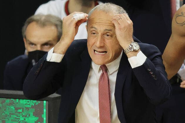 COLOGNE, GERMANY - MAY 30, 2021: Olimpia s head coach Ettore Messina at the 2020 21 Euroleague Final Four third place game between AX Armani Exchange Milan and CSKA Moscow at Lanxess Arena. Tatyana Makeyeva TASS  TS10226A