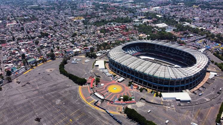 Areial photo with a drone shows the Azteca stadium prior the final Mexican Clausura 2021 soccer tournament between Cruz Azul and Santos in Mexico City, Mexico, 30 May 2021. Final of Mexican Clausura tournament: Cruz Azul vs. Santos !ACHTUNG: NUR REDAKTIONELLE NUTZUNG!  Copyright: xCarlosxRamírezx MEX3062 20210530-637580107392440727