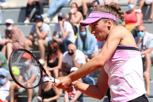 Belgian Elise Mertens pictured in action during a first round game of the Women s Singles tournament between Belgian Mertens WTA, Tennis Damen 15) and Australian Sanders (WTA 161) at the Roland Garros French Open tennis tournament, in Paris, France, Monday 31 May 2021. This year s tournament takes place from 24 May to 13 June. BENOITxDOPPAGNE  x2725288x