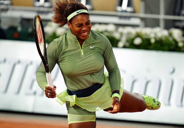 Mandatory Credit: Photo by Javier Garcia BPI Shutterstock (11977038qg) Serena Williams during her first round match French Open Tennis, Day Two, Roland Garros, Paris, France - 31 May 2021 French Open Tennis, Day Two, Roland Garros, Paris, France - 31 May 2021  Copyright: xJavierxGarcia BPI Shutterstockx 11977038qg