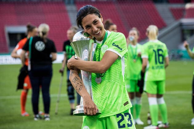 DFB Pokal Finale der Frauen, Eintracht Frankfurt - VfL Wolfsburg; 30.05.2021 Sara Doorsoun ( 23, VfL Wolfsburg) DFB Pokal Finale der Frauen, Eintracht Frankfurt - VfL Wolfsburg, Koeln, Rheinenergiestadion DFB REGULATIONS PROHIBIT ANY USE OF PHOTOGRAPHS AS IMAGE SEQUENCES AND OR QUASI-VIDEO. Copyright: xBEAUTIFULxSPORTS Wunderlx