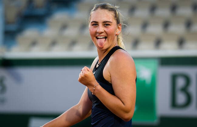 May 31, 2021, PARIS, FRANCE: Marta Kostyuk of Ukraine after winning the first round of the 2021 Roland Garros Grand Slam Tournament against Garbine Muguruza of Spain PARIS FRANCE - ZUMAa181 20210531_zaa_a181_183 Copyright: xRobxPrangex