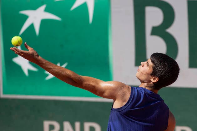Carlos Alcaraz (ESP) Tennis - French Open 2021 - Grand Slam - Roland Garros - Paris - - France - 31 May 2021. Copyright: xJuergenxHasenkopfx