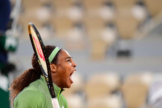 joie de Serena Williams (usa) TENNIS : Internationaux de France Roland Garros 2021 - Paris - 31 05 2021 JBAutissier Panoramic 