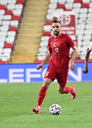 Kenan Karaman of Turkey during the Friendly football match between Turkey and Guinea at Antalya Stadium in Antalya , Turkey on May 31 , 2021. 