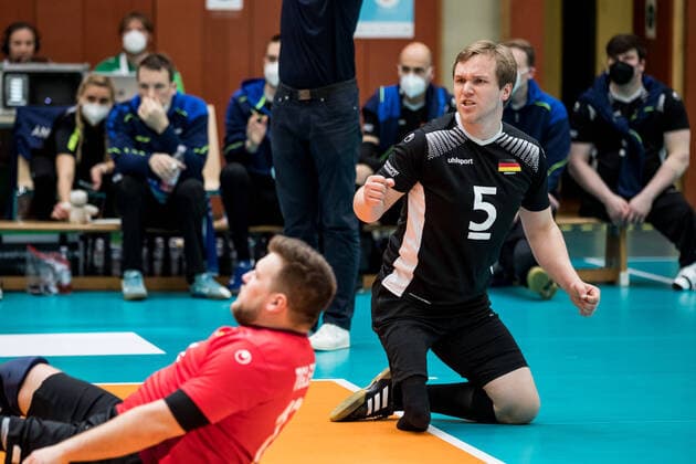 WORLD ParaVolley Men’s Final Qualifier Tokyo 2020 Paralympic Games: Deutschland - Kanada; 01.06.2021 Stefan Haehnlein (Deutschland, 5) jubelt WORLD ParaVolley Men’s Final Qualifier Tokyo 2020 Paralympic Games: Deutschland - Kanada; Duisburg Sportschule Wedau Copyright: xBEAUTIFULxSPORTS Wunderlx