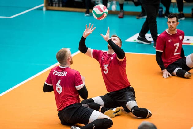 WORLD ParaVolley Men’s Final Qualifier Tokyo 2020 Paralympic Games: Deutschland - Kanada; 01.06.2021 Bryce Foster (Kanada, 6), Austin Hinchey (Kanada, 3) WORLD ParaVolley Men’s Final Qualifier Tokyo 2020 Paralympic Games: Deutschland - Kanada; Duisburg Sportschule Wedau Copyright: xBEAUTIFULxSPORTS Wunderlx