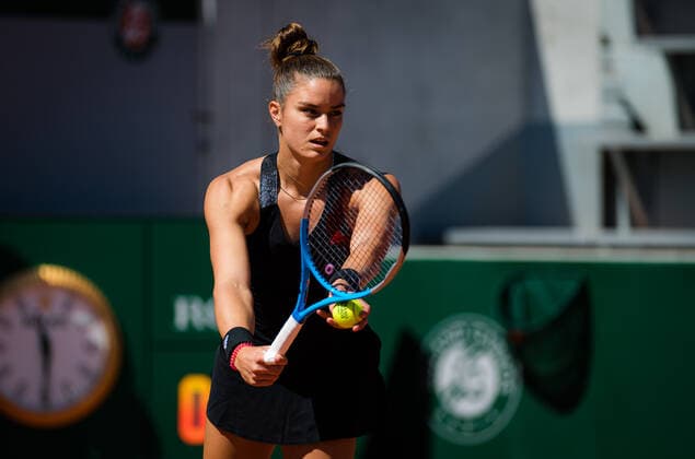 Mandatory Credit: Photo by Rob Prange Shutterstock (11988196q) Maria Sakkari of Greece in action during the first round at the 2021 Roland Garros Grand Slam Tournament French Open Tennis, Day Three, Roland Garros, Paris, France - 01 Jun 2021 French Open Tennis, Day Three, Roland Garros, Paris, France - 01 Jun 2021  Copyright: xRobxPrange Shutterstockx 11988196q