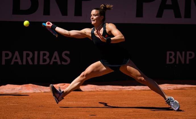 Mandatory Credit: Photo by Rob Prange Shutterstock (11988196p) Maria Sakkari of Greece in action during the first round at the 2021 Roland Garros Grand Slam Tournament French Open Tennis, Day Three, Roland Garros, Paris, France - 01 Jun 2021 French Open Tennis, Day Three, Roland Garros, Paris, France - 01 Jun 2021  Copyright: xRobxPrange Shutterstockx 11988196p