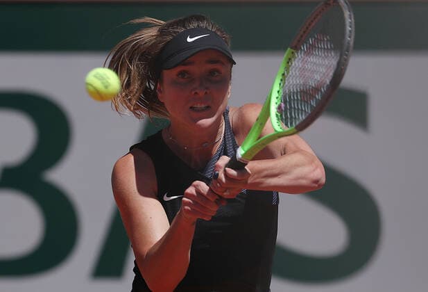 (210601) -- PARIS, June 1, 2021 -- Elina Svitolina returns shot during the women s singles first round match between Elina Svitolina of Ukraine and Oceane Babel of France at the French Open tennis tournament at Roland Garros in Paris, France, June 1, 2021. ) (SP)FRANCE-PARIS-TENNIS-ROLAND GARROS-FRENCH OPEN-WOMEN S SINGLES GaoxJing 