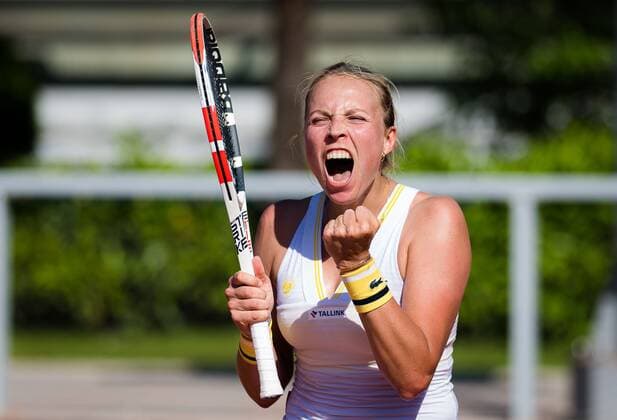 Mandatory Credit: Photo by Rob Prange Shutterstock (11988196cz) Anett Kontaveit of Estonia in action during the first round at the 2021 Roland Garros Grand Slam Tournament French Open Tennis, Day Three, Roland Garros, Paris, France - 01 Jun 2021 French Open Tennis, Day Three, Roland Garros, Paris, France - 01 Jun 2021  Copyright: xRobxPrange Shutterstockx 11988196cz