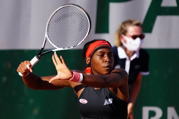 Mandatory Credit: Photo by Javier Garcia BPI Shutterstock (11988207ly) Coco Gauff during her first round match French Open Tennis, Day Three, Roland Garros, Paris, France - 01 Jun 2021 French Open Tennis, Day Three, Roland Garros, Paris, France - 01 Jun 2021  Copyright: xJavierxGarcia BPI Shutterstockx 11988207ly