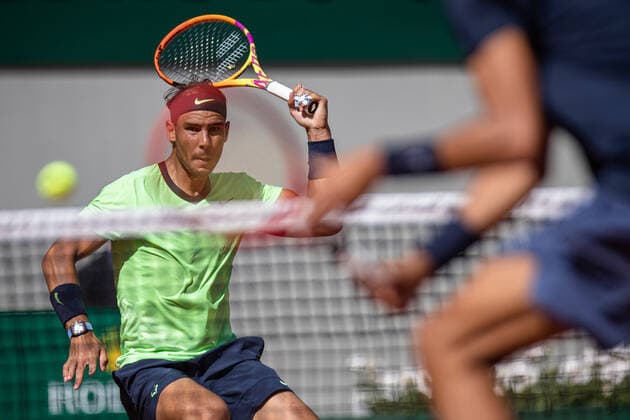 Rafael NADAL of Spain plays a ball against Alexei POPYRIN of Australia on the first round of the French Open tennis tournament at Roland Garros in Paris, France, 1 June 2021. Roland Garros 2021 will run from 30 May to 13 June 2021.  Copyright: xAurelienxMorissardx