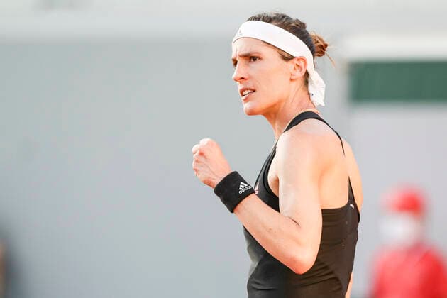 TENNIS - French Open 2021 PARIS,FRANCE,01.June.21 - TENNIS - WTA, Tennis Damen Tour, French Open, Roland Garros, Grand Slam. Image shows the rejoicing of Andrea Petkovic (GER).  GEPAxpictures xPatrickxSteiner
