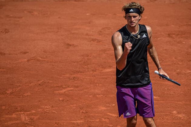 Alexander ZVEREV of Germany gestures against Roman SAFIULLIN of Russia on the second round of the French Open tennis tournament at Roland Garros in Paris, France, 2 June 2021. Roland Garros 2021 will run from 30 May to 13 June 2021.  Copyright: xAurelienxMorissardx