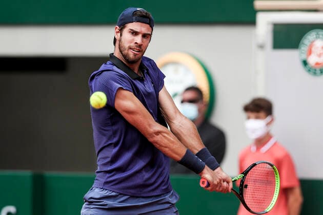 TENNIS - French Open 2021 PARIS,FRANCE,02.June.21 - TENNIS - ATP, Tennis Herren World Tour, French Open, Roland Garros, Grand Slam. Image shows Karen Khachanov (RUS).  GEPAxpictures xPatrickxSteiner
