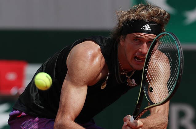 Sport Bilder des Tages (210602) -- PARIS, June 2, 2021 -- Alexander Zverev of Germany returns the ball during the men s singles second round match between Alexander Zverev of Germany and Roman Safiullin of Russia at the French Open tennis tournament at Roland Garros in Paris, France, June 2, 2021. ) (SP)FRANCE-PARIS-TENNIS-ROLAND GARROS-FRENCH OPEN-MEN S SINGLES-DAY 4 GaoxJing 