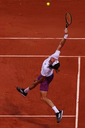 Mandatory Credit: Photo by Javier Garcia BPI Shutterstock (12000887em) Stefanos Tsitsipas in second round action French Open Tennis, Day Four, Roland Garros, Paris, France - 02 Jun 2021 French Open Tennis, Day Four, Roland Garros, Paris, France - 02 Jun 2021  Copyright: xJavierxGarcia BPI Shutterstockx 12000887em