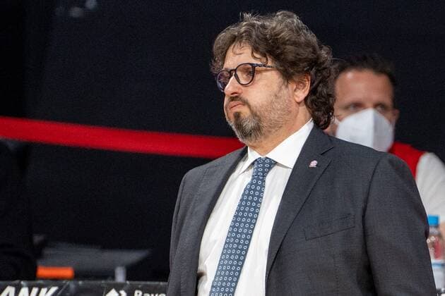 Head Coach Andrea Trinchieri (FC Bayern), FC Bayern Basketball vs. MHP Riesen Ludwigsburg BBL Playoffs, Halbfinale, 02.06.2021 Muenchen Bayern Deutschland