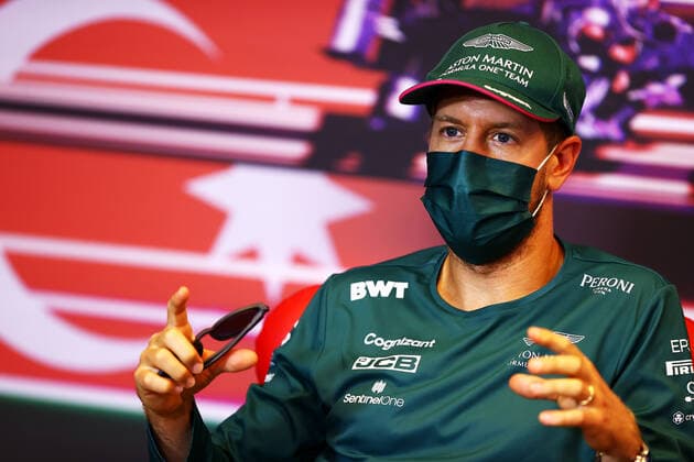 F1 Grand Prix of Azerbaijan 5 Sebastian Vettel (GER, Aston Martin Cognizant F1 Team), F1 Grand Prix of Azerbaijan at Baku City Circuit on June 3, 2021 in Baku, Azerbaijan. (Photo by Francois Nel Getty Images FIA Pool via HOCH ZWEI) Baku Baku City Circuit Azerbaijan Poolfoto HOCH ZWEI Pool Getty Images ,EDITORIAL USE ONLY