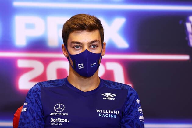 F1 Grand Prix of Azerbaijan 63 George Russell (GBR, Williams Racing), F1 Grand Prix of Azerbaijan at Baku City Circuit on June 3, 2021 in Baku, Azerbaijan. (Photo by Francois Nel Getty Images FIA Pool via HOCH ZWEI) Baku Baku City Circuit Azerbaijan Poolfoto HOCH ZWEI Pool Getty Images ,EDITORIAL USE ONLY