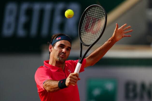 Mandatory Credit: Photo by Javier Garcia BPI Shutterstock (12010909it) Roger Federer in second round action French Open Tennis, Day Five, Roland Garros, Paris, France - 03 Jun 2021 French Open Tennis, Day Five, Roland Garros, Paris, France - 03 Jun 2021  Copyright: xJavierxGarcia BPI Shutterstockx 12010909it
