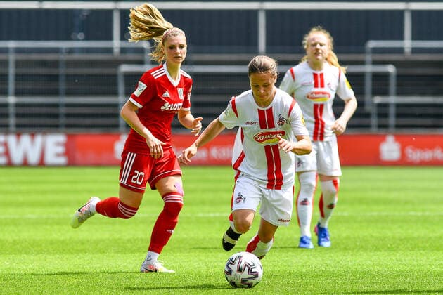 Alicia-Sophie Gudorf (Köln, 12), Aktion, Action, Spielszene, 03.06.2021, Köln (Deutschland), Fussball, 2. Frauen-Bundesliga Süd, 1. FC Köln - 1. FFC Niederkirchen, DFB DFL REGULATIONS PROHIBIT ANY USE OF PHOTOGRAPHS AS IMAGE SEQUENCES AND OR QUASI-VIDEO.