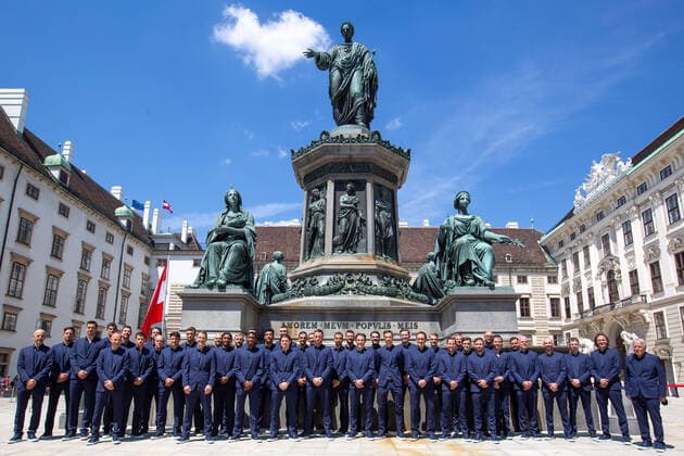 Bilder des Jahres 2021, Sport 06 Juni Sport Themen der Woche KW22 Sport Bilder des Tages SOCCER - UEFA EURO, EM, Europameisterschaft,Fussball 2020, preview VIENNA,AUSTRIA,04.JUN.21 - SOCCER - UEFA European Championship, EM, Europameisterschaft preview, OEFB international match, Länderspiel, Nationalmannschaft farewell team AUT. Image shows the team of AUT.  GEPAxpictures xMichaelxMeindl