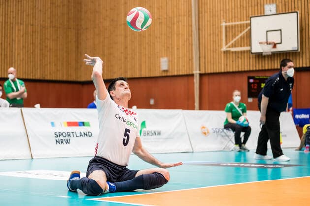 WORLD ParaVolley Men’s Final Qualifier Tokyo 2020 Paralympic Games: Kanada - Kroatien; 04.06.2021 Nenad Ilibasic (Kroatien, 5) WORLD ParaVolley Men’s Final Qualifier Tokyo 2020 Paralympic Games: Kanada - Kroatien; Duisburg Sportschule Wedau Copyright: xBEAUTIFULxSPORTS Wunderlx