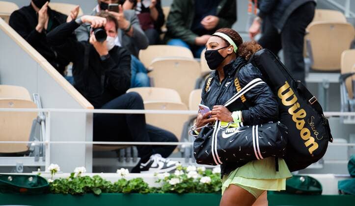 Mandatory Credit: Photo by Rob Prange Shutterstock (12014076bj) Serena Williams of the United States in action during the third round of the 2021 Roland Garros Grand Slam Tournament French Open Tennis, Day Six, Roland Garros, Paris, France - 04 Jun 2021 French Open Tennis, Day Six, Roland Garros, Paris, France - 04 Jun 2021  Copyright: xRobxPrange Shutterstockx 12014076bj