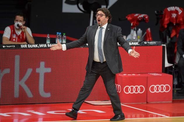 Basketball, BBL, 20210604, FC Bayern München - MHP RIESEN Ludwigsburg. Im Bild Head Coach des FC Bayern München Andrea TRINCHIERI. München Audi Dome Bayern Deutschland Copyright: Passion2Press MarkusxFischerx