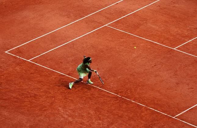 Mandatory Credit: Photo by Javier Garcia BPI Shutterstock (12014081nv) Serena Williams in action French Open Tennis, Day Six, Roland Garros, Paris, France - 04 Jun 2021 French Open Tennis, Day Six, Roland Garros, Paris, France - 04 Jun 2021  Copyright: xJavierxGarcia BPI Shutterstockx 12014081nv