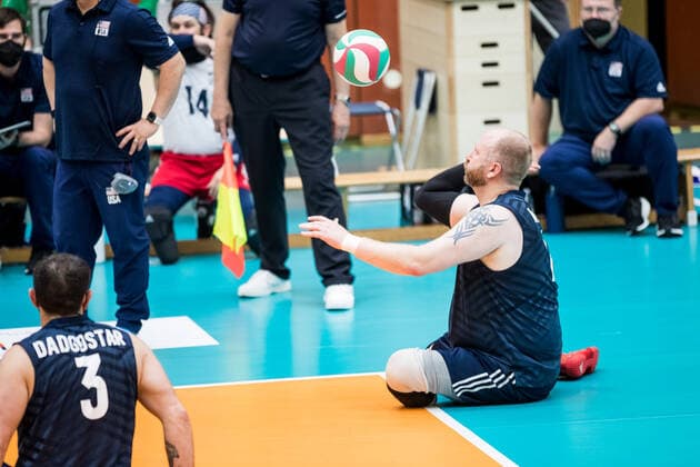 WORLD ParaVolley Men’s Final Qualifier Tokyo 2020 Paralympic Games Spiel um Platz 5-6: USA - Kanada; 05.06.2021 J Dee Marinko (USA, 18) WORLD ParaVolley Men’s Final Qualifier Tokyo 2020 Paralympic Games Spiel um Platz 5-6: USA - Kanada; Duisburg Sportschule Wedau Copyright: xBEAUTIFULxSPORTS Wunderlx