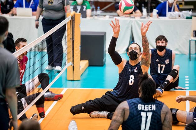 WORLD ParaVolley Men’s Final Qualifier Tokyo 2020 Paralympic Games Spiel um Platz 5-6: USA - Kanada; 05.06.2021 James Stuck (USA, 8) WORLD ParaVolley Men’s Final Qualifier Tokyo 2020 Paralympic Games Spiel um Platz 5-6: USA - Kanada; Duisburg Sportschule Wedau Copyright: xBEAUTIFULxSPORTS Wunderlx
