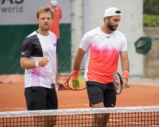 Kevin Krawietz (GER) Horia Tecau (ROU) jubeln nach ihrem Sieg, Jubel, Freude, Emotion, Herren Doppel Tennis - French Open 2021 - Grand Slam - Roland Garros - Paris - - France - 5 June 2021. Copyright: xJuergenxHasenkopfx