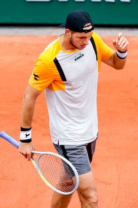 TENNIS - French Open 2021 PARIS,FRANCE,05.June.21 - TENNIS - ATP, Tennis Herren World Tour, French Open, Roland Garros, Grand Slam. Image shows the rejoicing of Jan-Lennard Struff (GER).  GEPAxpictures xPatrickxSteiner