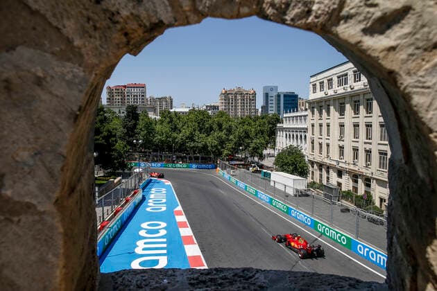 55 Carlos Sainz (ESP, Scuderia Ferrari Mission Winnow), F1 Grand Prix of Azerbaijan at Baku City Circuit on June 5, 2021 in Baku, Azerbaijan. (Photo by HOCH ZWEI) Baku Azerbaijan