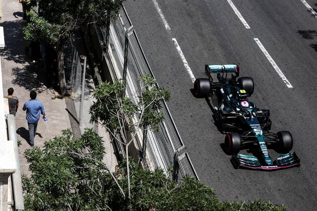 05 VETTEL Sebastian (ger), Aston Martin F1 AMR21, action during the Formula 1 Azerbaijan Grand Prix 2021 from June 04 to 06, 2021 on the Baku City Circuit, in Baku, Azerbaijan - FORMULE 1 : Grand Prix d Azerbaidjan - Bakou - 05 06 2021 DPPI PANORAMIC  00121011_AC9I9089