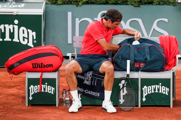 TENNIS - French Open 2021 PARIS,FRANCE,05.June.21 - TENNIS - ATP, Tennis Herren World Tour, French Open, Roland Garros, Grand Slam. Image shows Roger Federer (SUI).  GEPAxpictures xPatrickxSteiner