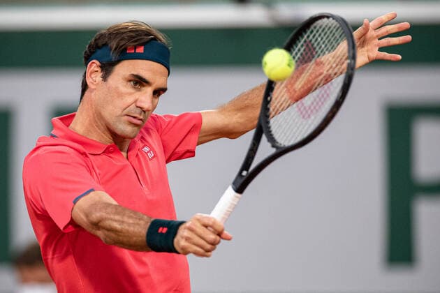 (210606) -- PARIS, June 6, 2021 -- Roger Federer of Switzerland returns the ball during the men s singles third round match between Roger Federer of Switzerland and Dominik Koepfer of Germany at the French Open tennis tournament at Roland Garros in Paris, France, June 5, 2021. (Photo by Xinhua) (SP)FRANCE-PARIS-TENNIS-ROLAND GARROS-FRENCH OPEN-MEN S SINGLES AurelienxMorissard 