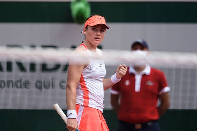 Attitude - Joie de Tamara Zidansek ( Slovenie ) TENNIS : Roland Garros 2021 - Internationaux de France - 06 06 2021 FedericoPestellini Panoramic 