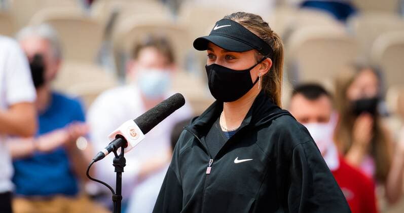Mandatory Credit: Photo by Rob Prange Shutterstock (12019123ai) Paula Badosa of Spain after winning the fourth round at the 2021 Roland Garros Grand Slam Tournament French Open Tennis, Day Eight, Roland Garros, Paris, France - 06 Jun 2021 French Open Tennis, Day Eight, Roland Garros, Paris, France - 06 Jun 2021  Copyright: xRobxPrange Shutterstockx 12019123ai