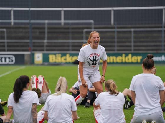 Cologne, Germany, June 6th 2021: Rachel Rinast (31 1. FC Koeln) after the the 2. Womens Bundesliga match between 1. FC Koeln and SG 99 Andernach at the Franz-Kremer-Stadium in Cologne, Germany. 2. Womens Bundesliga South - 1. FC K?ln v SG 99 Andernach 