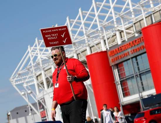 Middlesbrough, England, 6th June 2021. A fans helper with instructions on entrance requirements during the International Friendly, Länderspiel, Nationalmannschaft match at the Riverside Stadium, Middlesbrough. Picture credit should read: Darren Staples Sportimage EDITORIAL USE ONLY. No use with unauthorised audio, video, data, fixture lists, club league logos or live services. Online in-match use limited to 120 images, no video emulation. No use in betting, games or single club league player publications. SPI-1079-0008